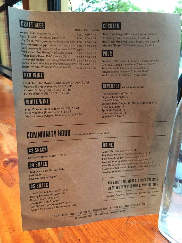The Kitchen Next Door - Boulder, CO menu_pic