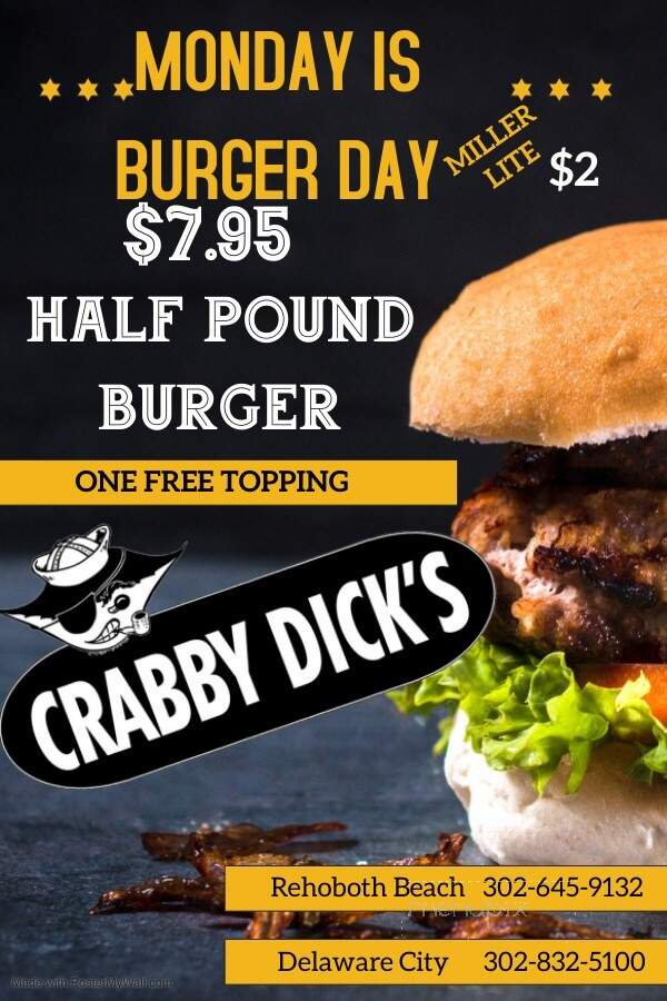 Crabby Dicks Restaurant - Rehoboth Beach, DE menu_pic