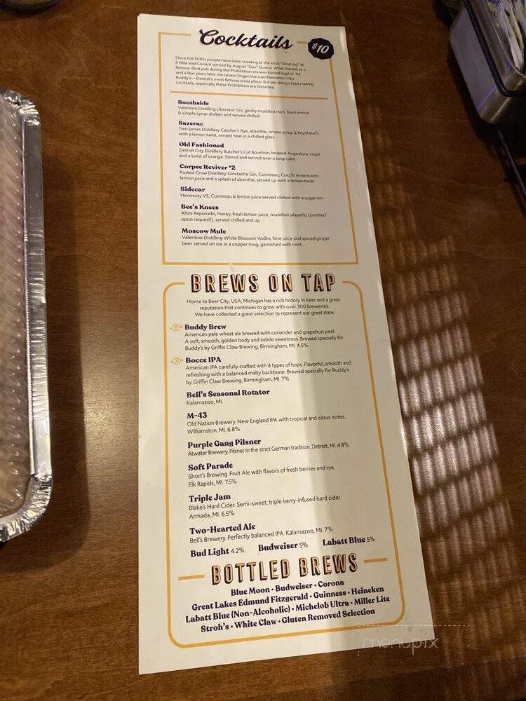 Buddy's Pizza Troy - Troy, MI menu_pic