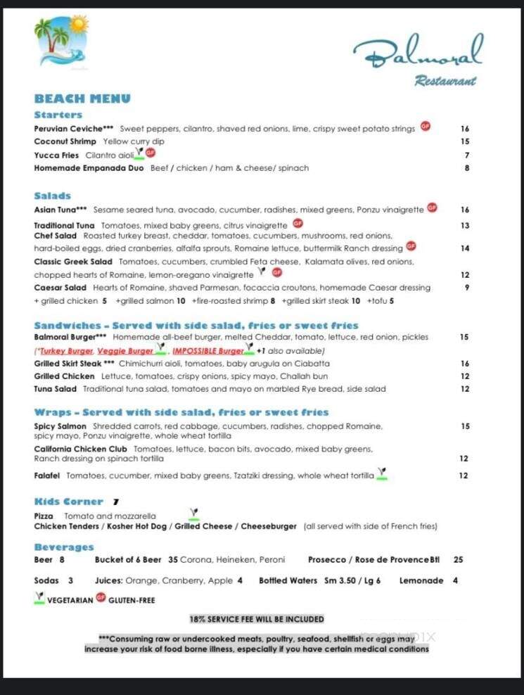Bal Moral Restaurant - Bal Harbour, FL menu_pic