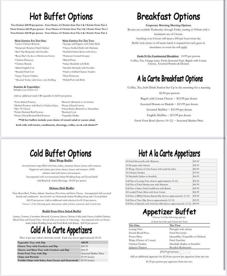 North Park Lounge Clubhouse - Gibsonia, PA menu_pic