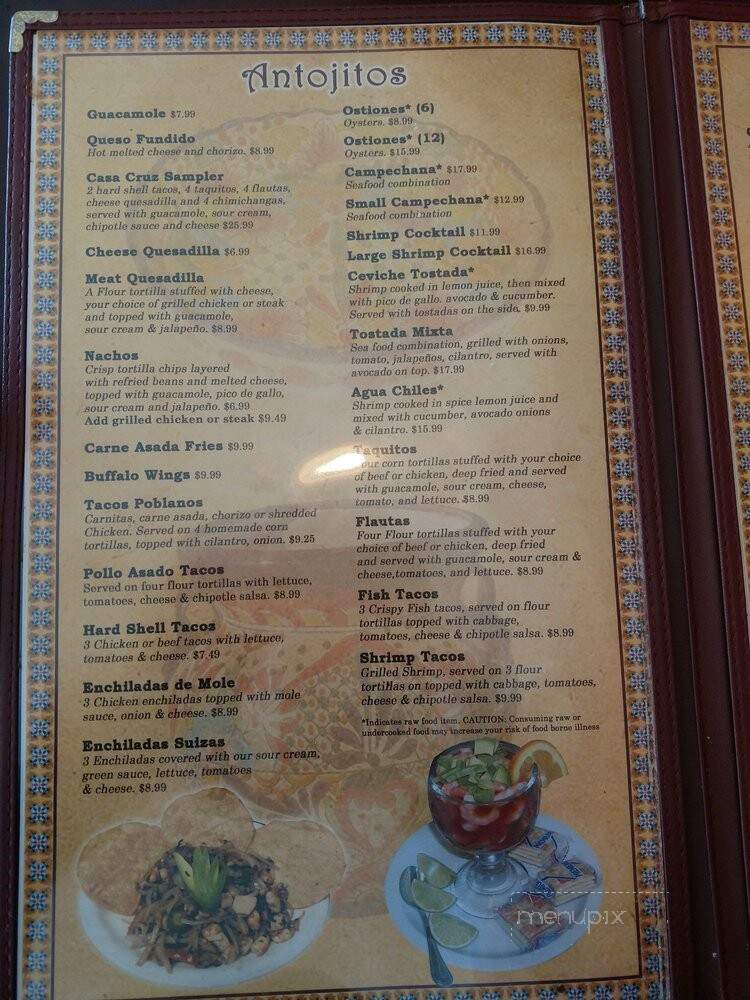 Casa Cruz - Banning, CA menu_pic