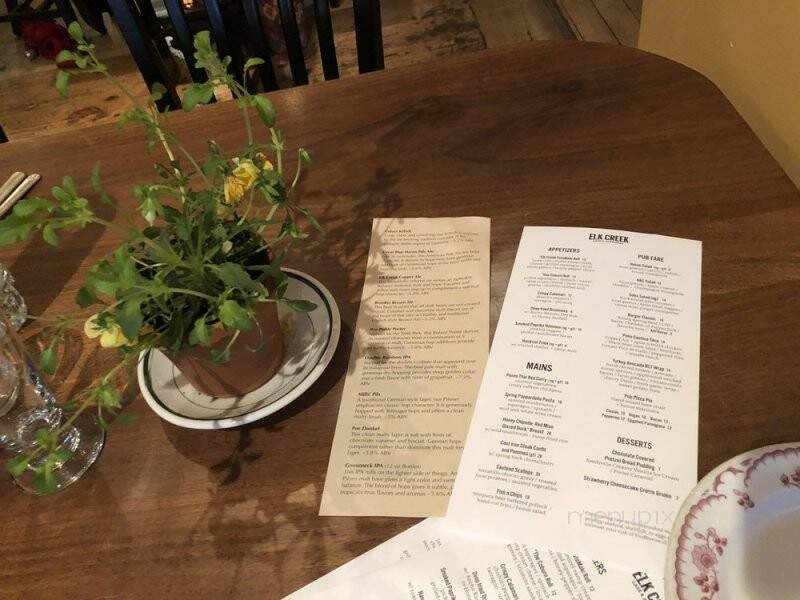 Elk Creek Cafe - Millheim, PA menu_pic