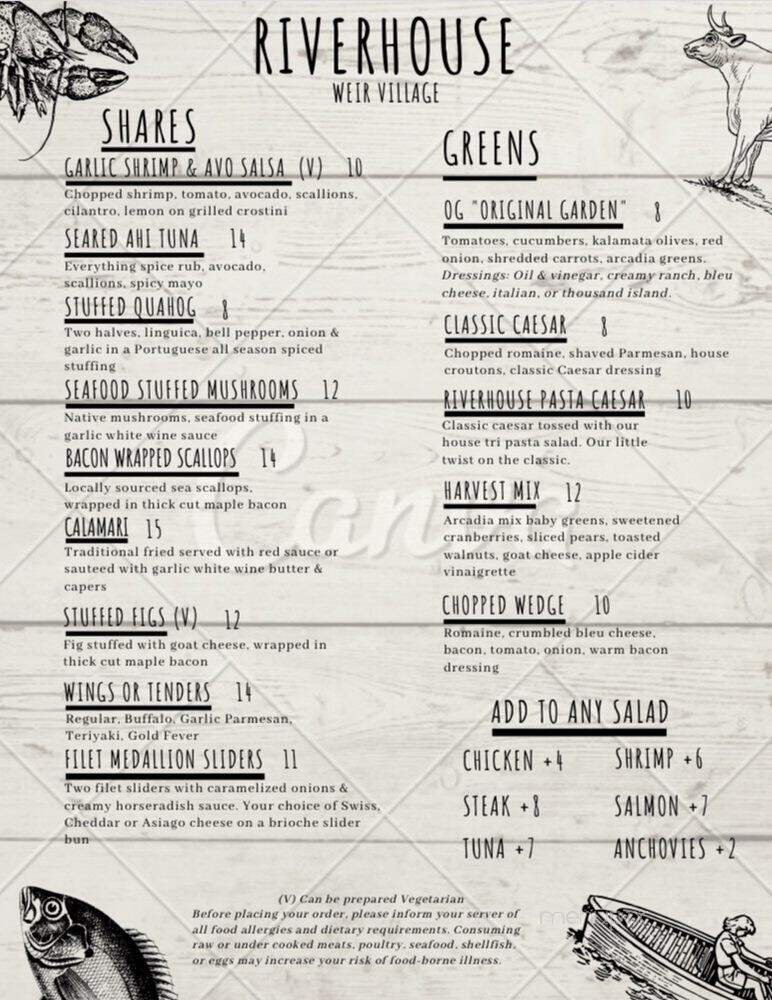 Riverhouse - Taunton, MA menu_pic