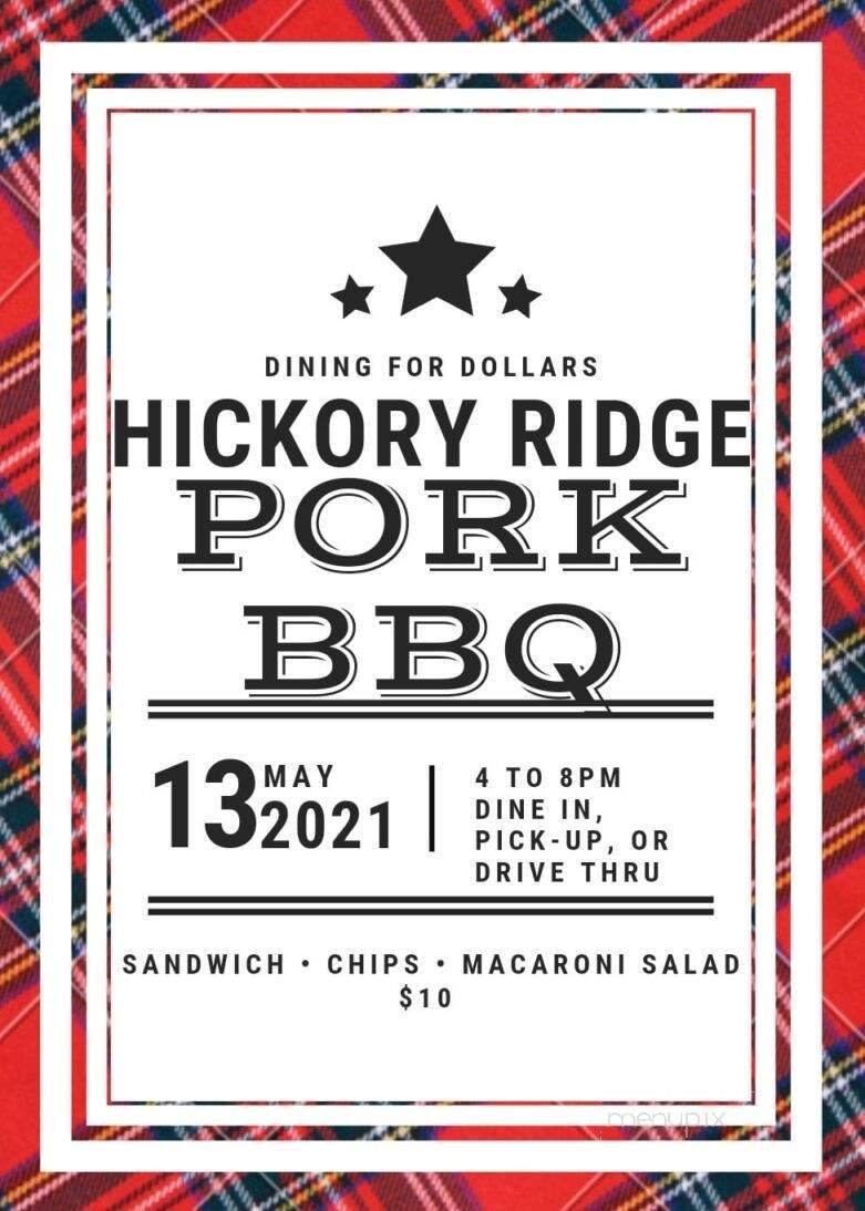 Hickory Ridge Restaurant - Chambersburg, PA menu_pic