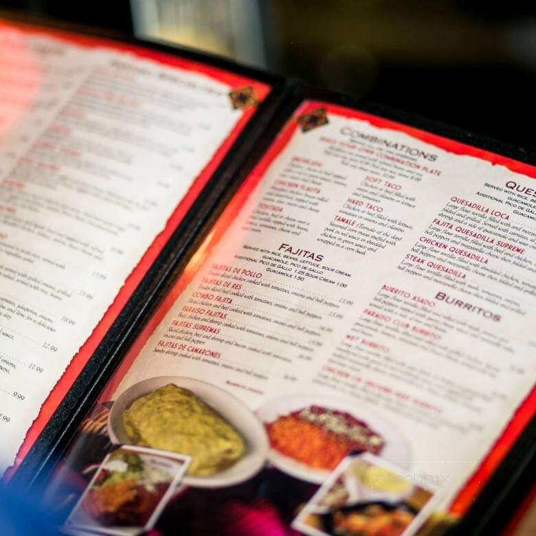 Paraiso Mexican Grille and Bar - Englewood, FL menu_pic