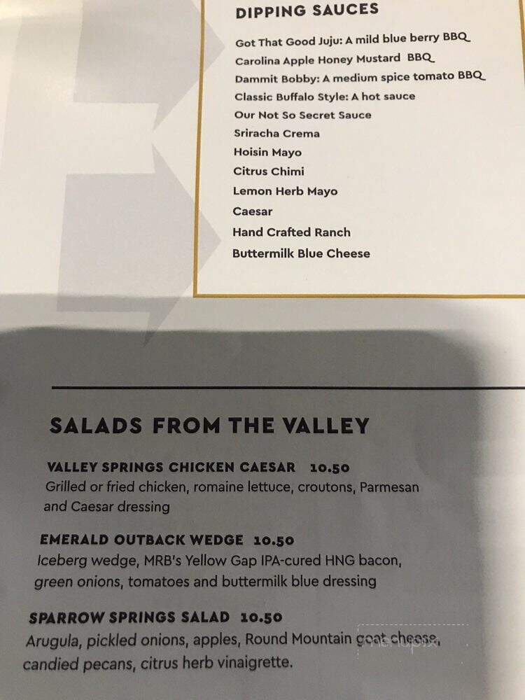Mills River Brewery - Arden, NC menu_pic