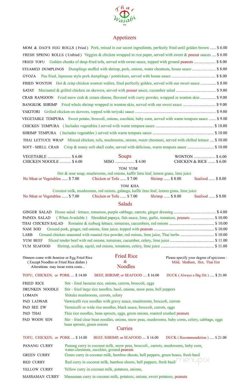 Thai Wasabi - Bradenton, FL menu_pic