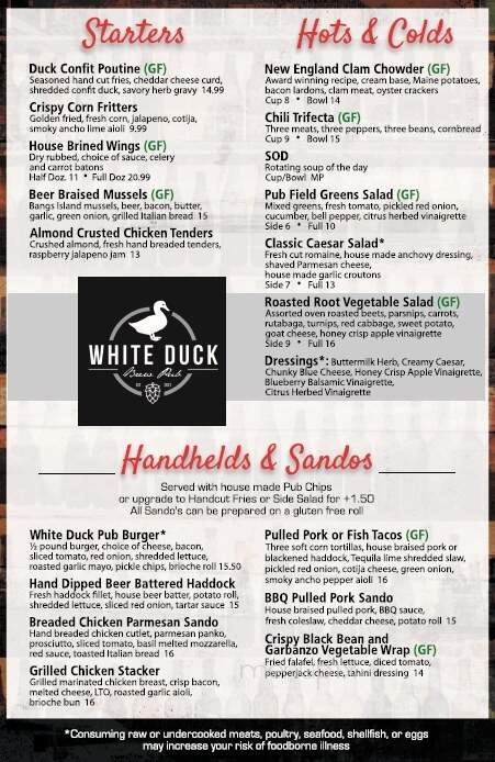White Duck Brew Pub - Winthrop, ME menu_pic