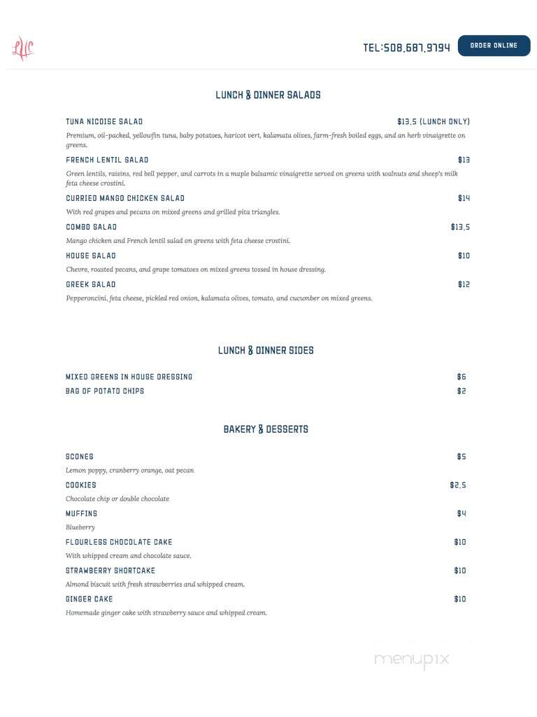 Little House Cafe - Vineyard Haven, MA menu_pic