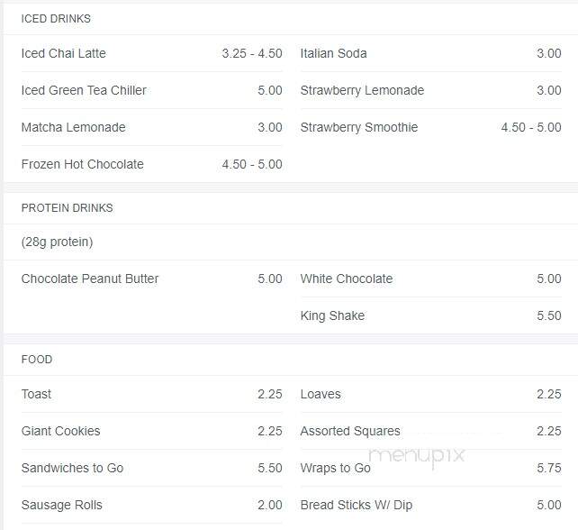 Bean Brokers Cappuccino Bar - Olds, AB menu_pic