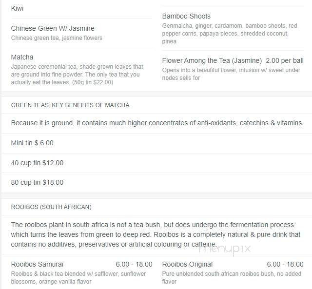 Bean Brokers Cappuccino Bar - Olds, AB menu_pic