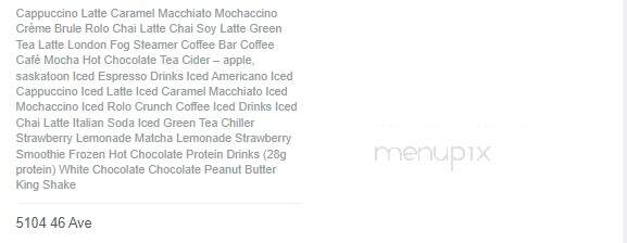 Bean Brokers Cappuccino Bar - Olds, AB menu_pic