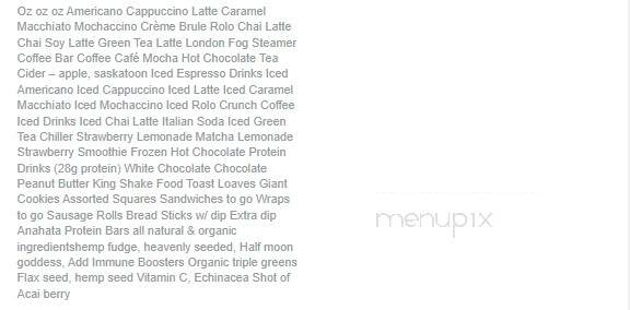 Bean Brokers Cappuccino Bar - Olds, AB menu_pic