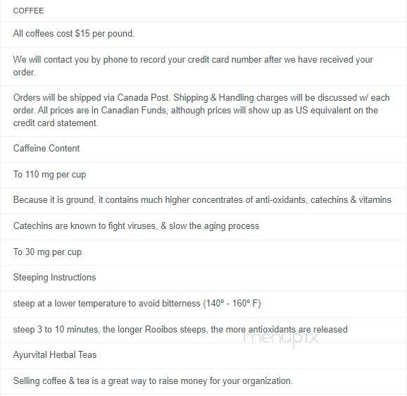 Bean Brokers Cappuccino Bar - Olds, AB menu_pic