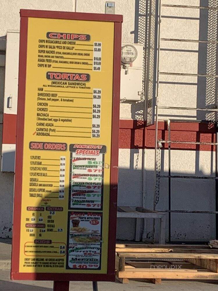 Pancho's Mexican Food - Casper, WY menu_pic