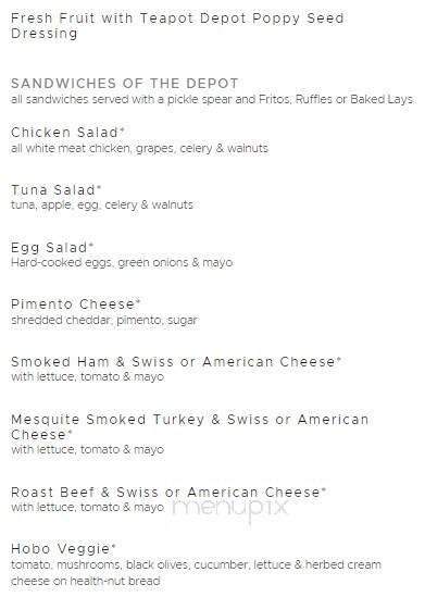 Teapot Depot - Highlands, TX menu_pic