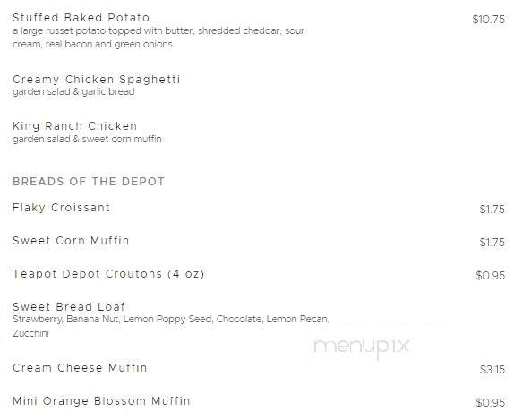Teapot Depot - Highlands, TX menu_pic