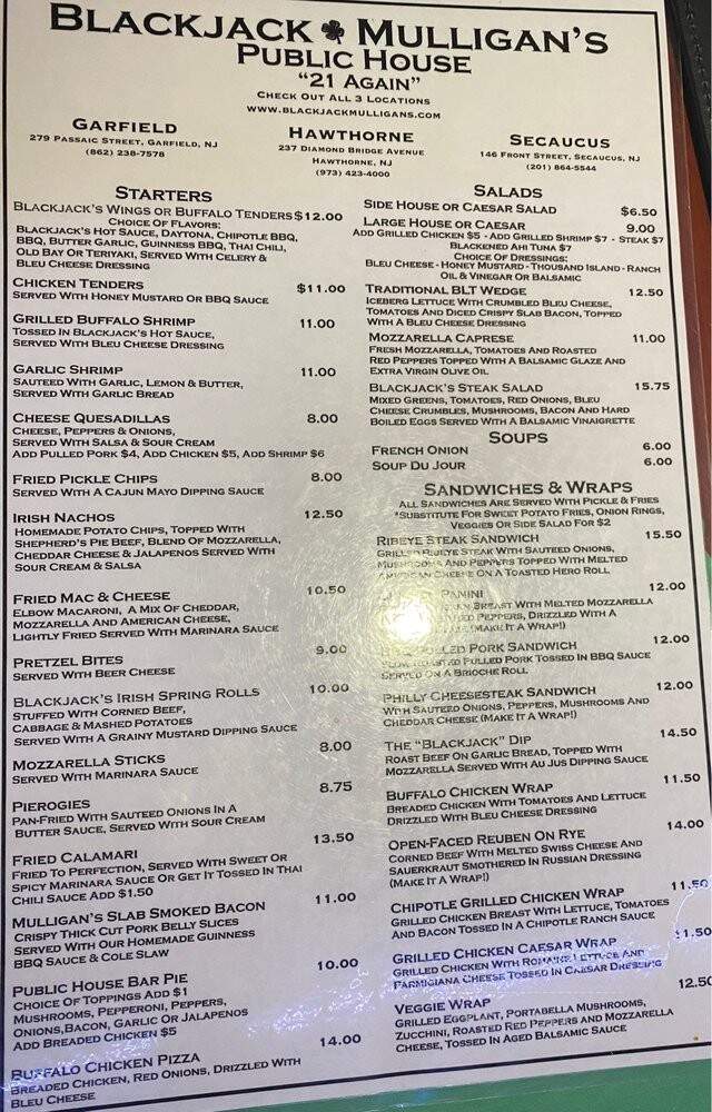 Blackjack Mulligans Hawthorne - Hawthorne, NJ menu_pic