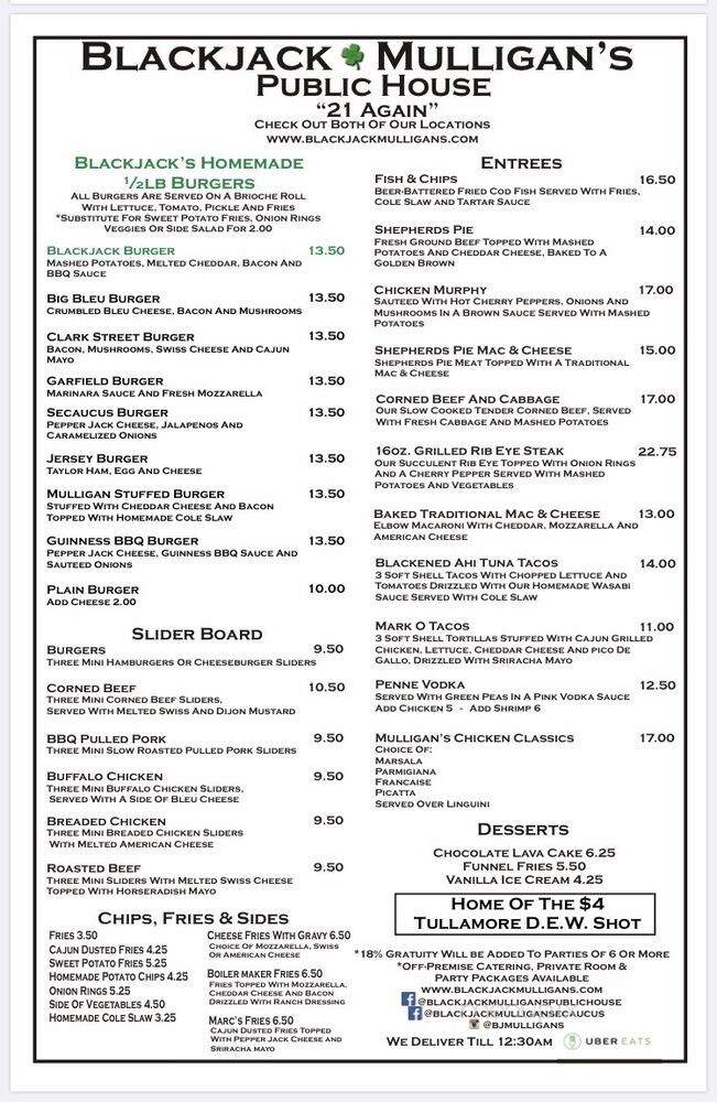 Blackjack Mulligans Hawthorne - Hawthorne, NJ menu_pic