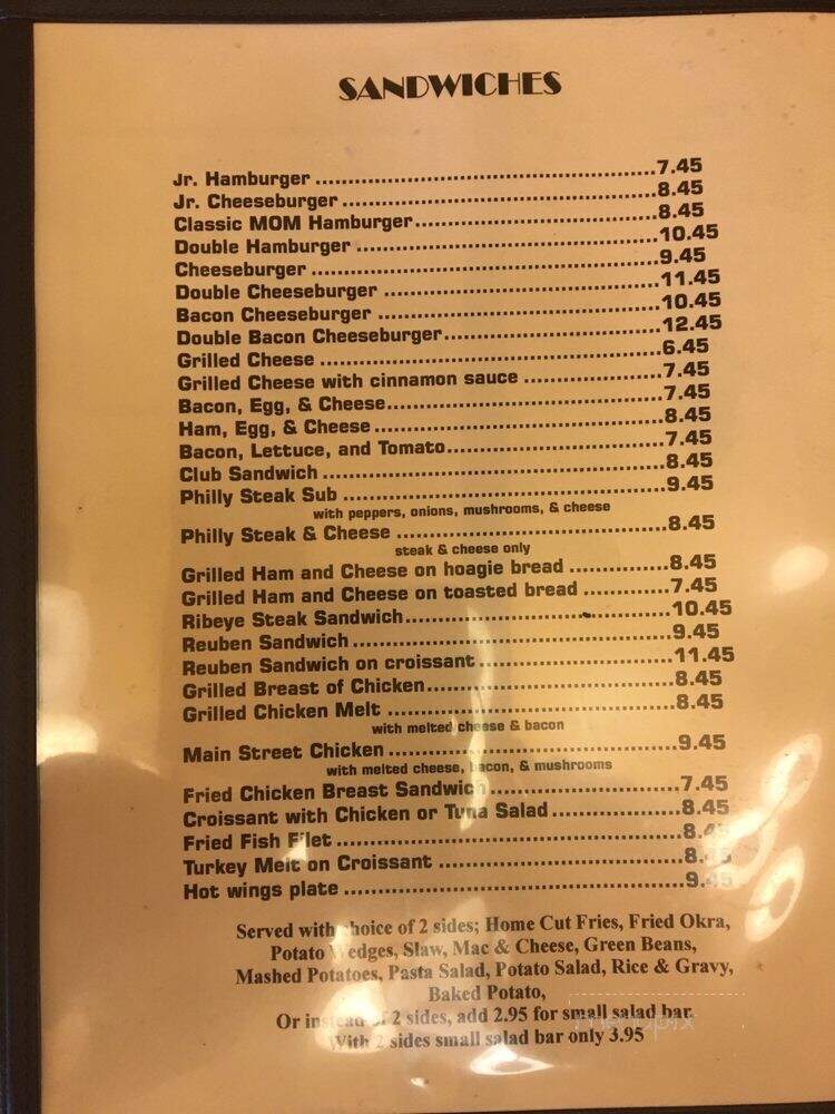 Meeting On Main - Williston, SC menu_pic
