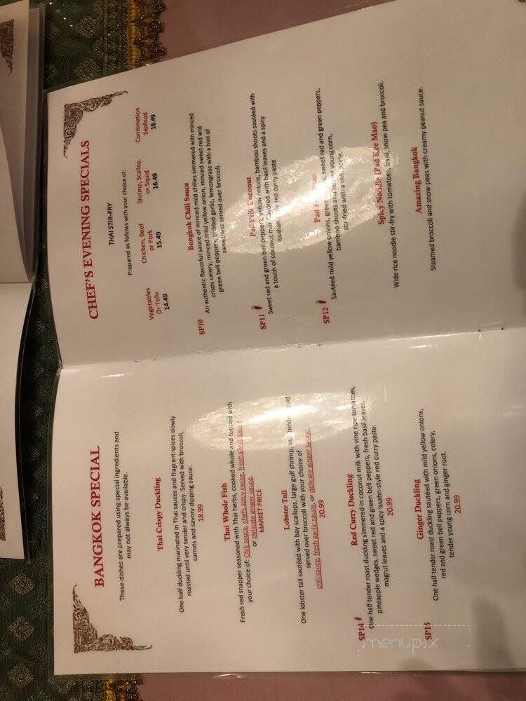 Bangkok Restaurant - Sarasota, FL menu_pic