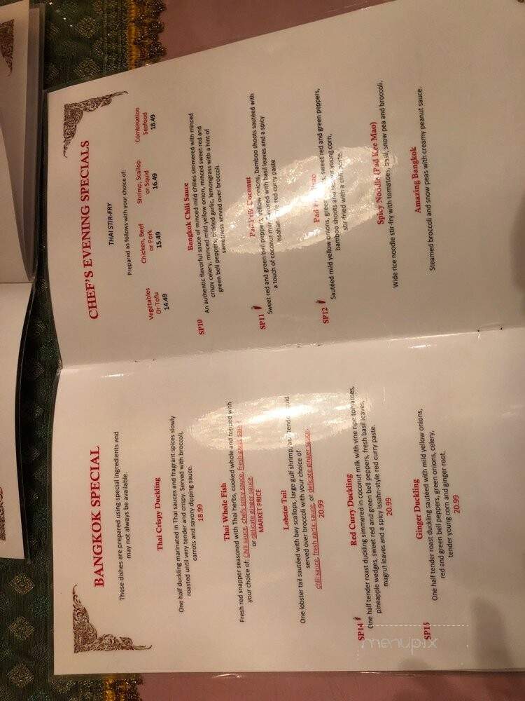 Bangkok Restaurant - Sarasota, FL menu_pic