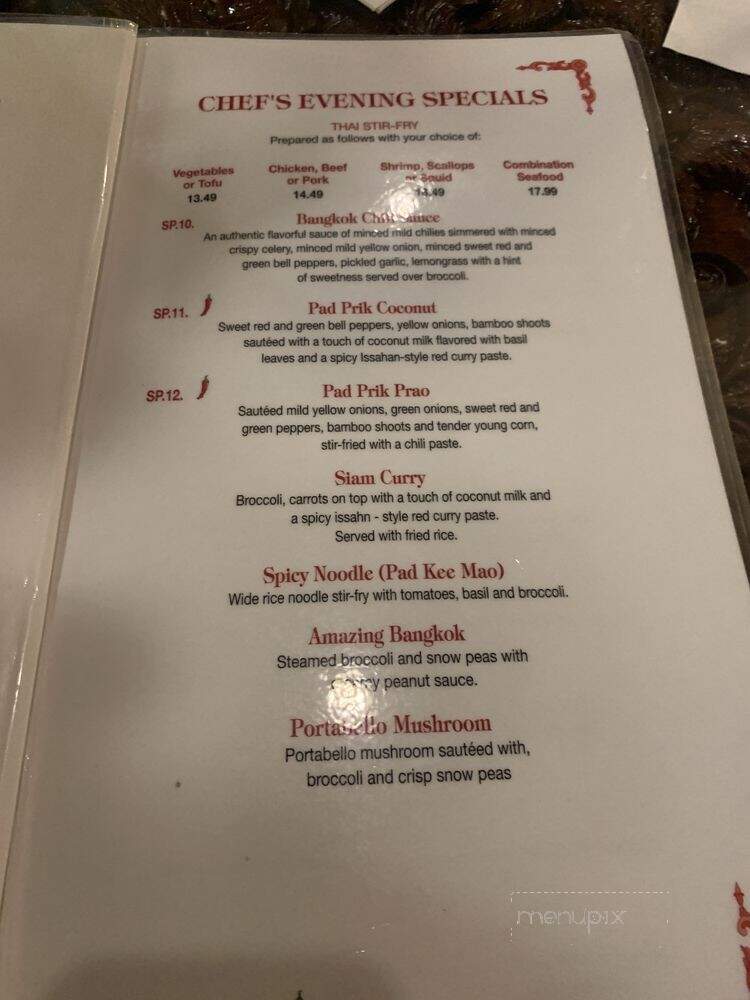 Bangkok Restaurant - Sarasota, FL menu_pic