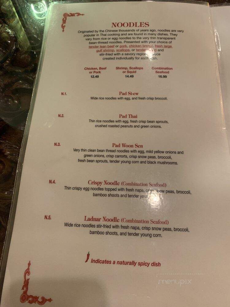 Bangkok Restaurant - Sarasota, FL menu_pic