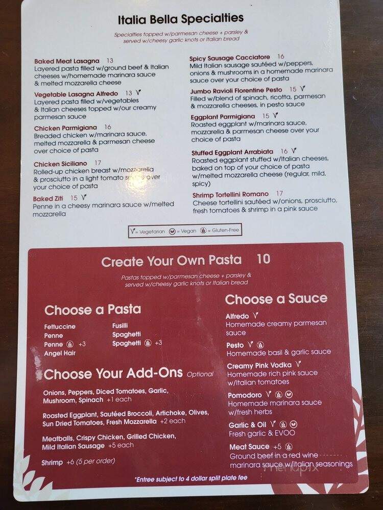 Italia Bella - Yucaipa, CA menu_pic