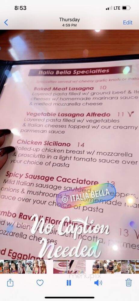 Italia Bella - Yucaipa, CA menu_pic
