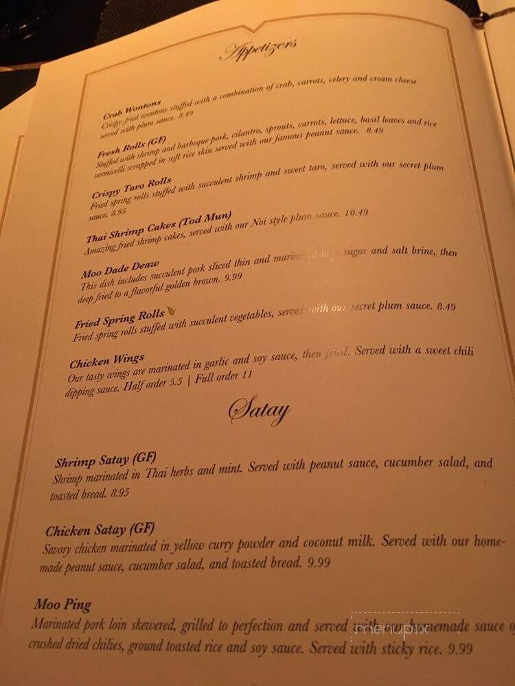 Noi Thai Cuisine - Bend, OR menu_pic