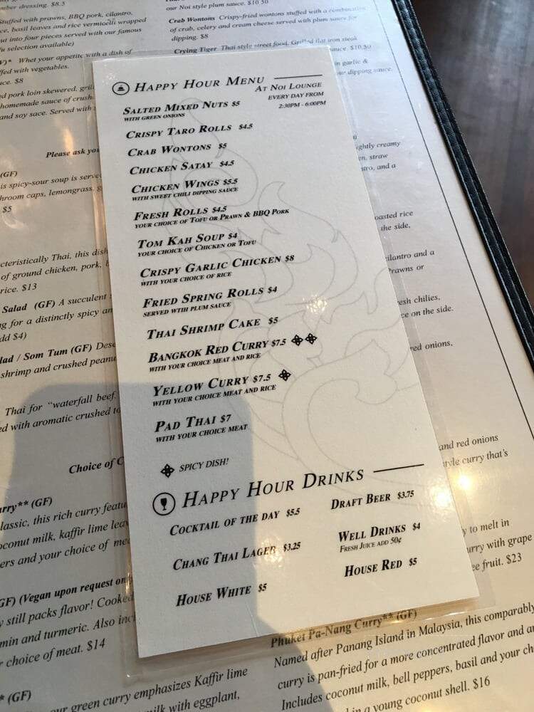 Noi Thai Cuisine - Bend, OR menu_pic