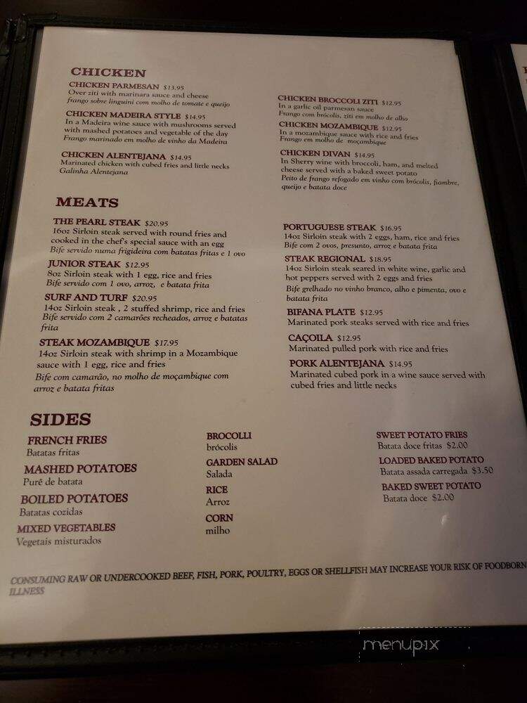 The Pearl - Taunton, MA menu_pic