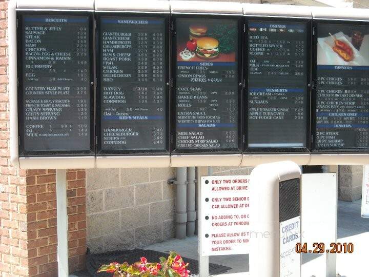 Whiteford's Drive-In - Clinton, SC menu_pic
