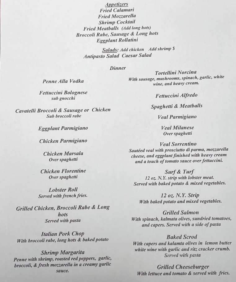 Mirabelle's Italian Restaurant - Prospect, CT menu_pic