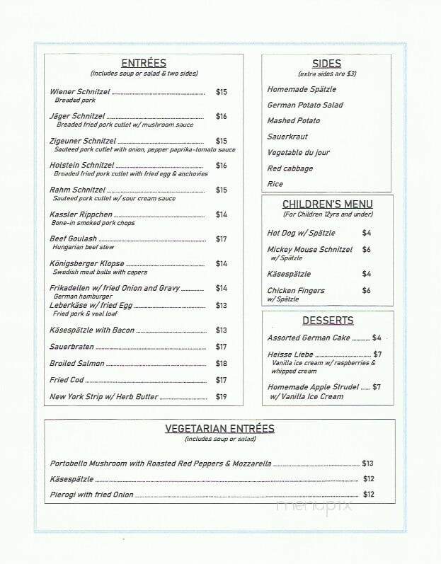 Deutscher Club of Clark - Clark, NJ menu_pic
