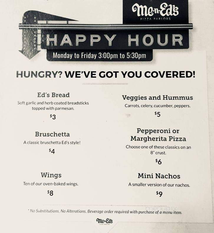 Me-n-Ed's Pizza Parlor - Langley, BC menu_pic