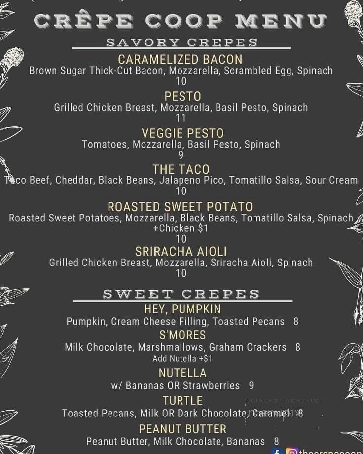 Crepe Coop Food Truck - Little Rock, AR menu_pic