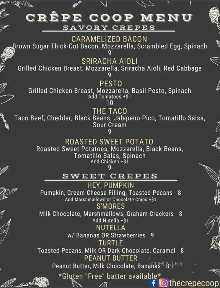 Crepe Coop Food Truck - Little Rock, AR menu_pic