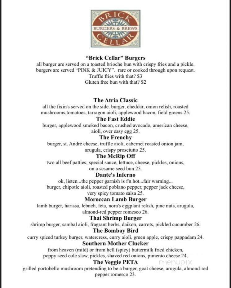 Atria - Edgartown, MA menu_pic