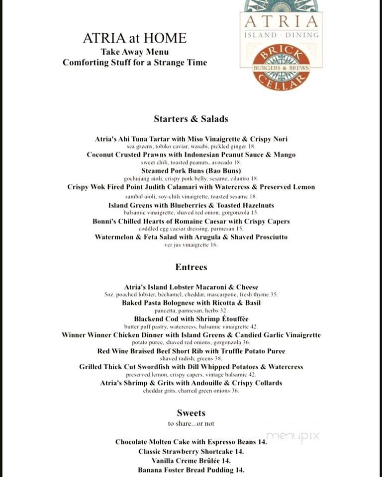 Atria - Edgartown, MA menu_pic