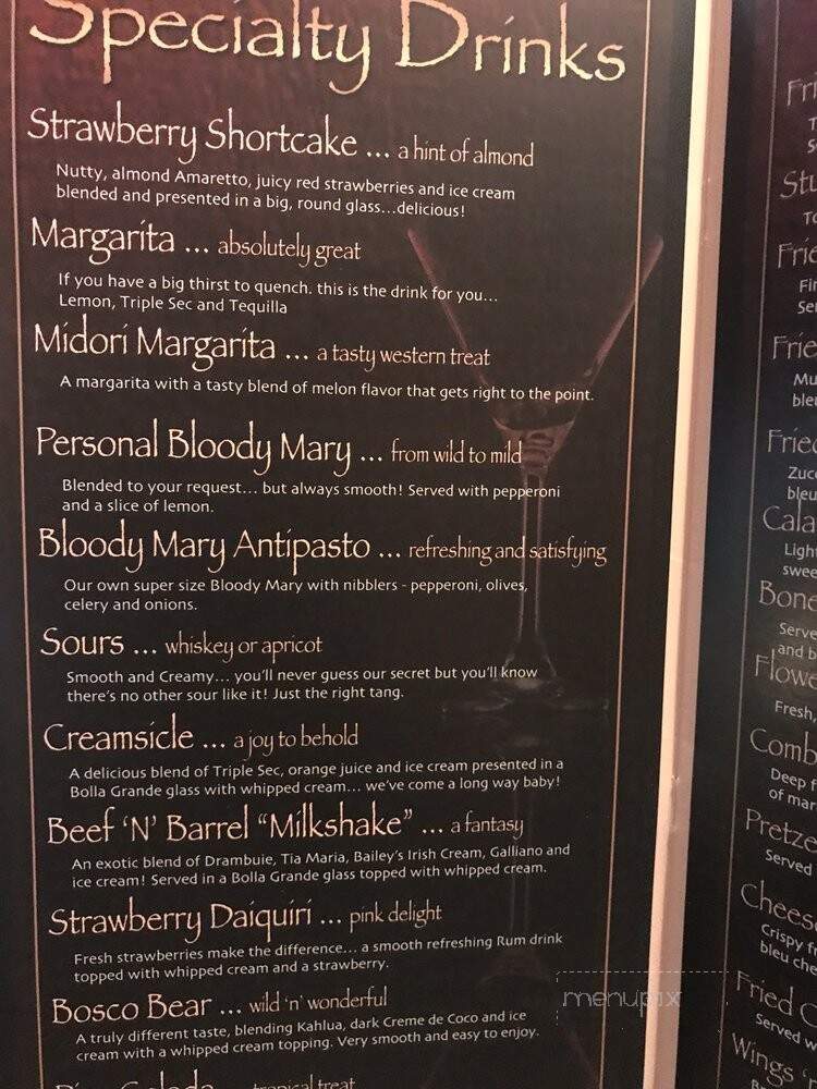 Beef-N-Barrel Restaurant - Olean, NY menu_pic