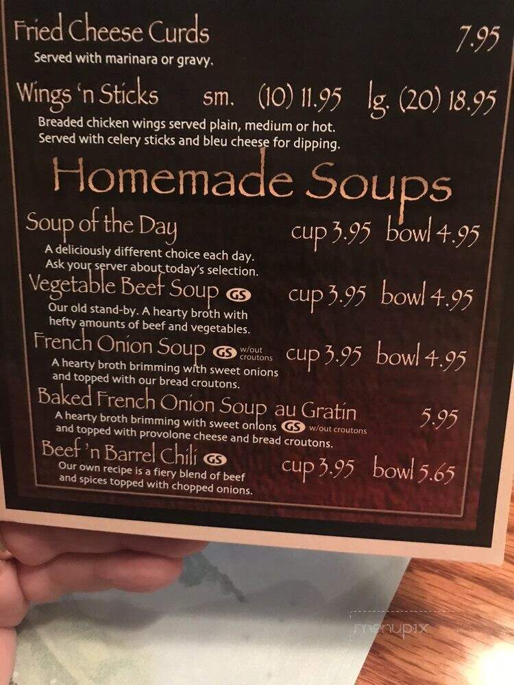 Beef-N-Barrel Restaurant - Olean, NY menu_pic