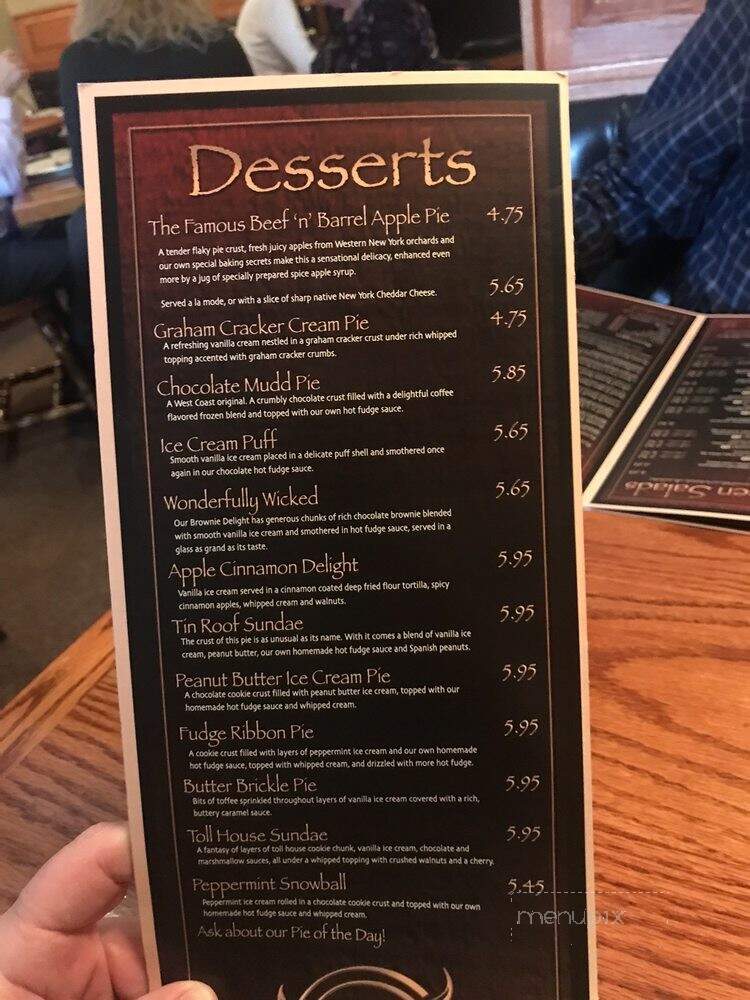 Beef-N-Barrel Restaurant - Olean, NY menu_pic