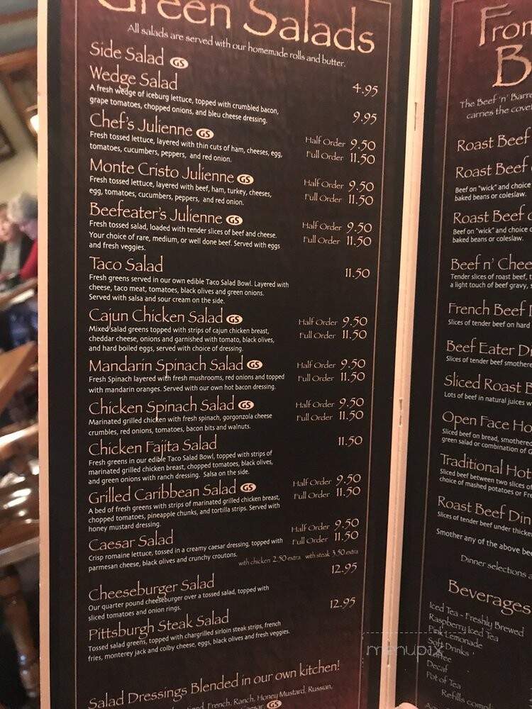 Beef-N-Barrel Restaurant - Olean, NY menu_pic