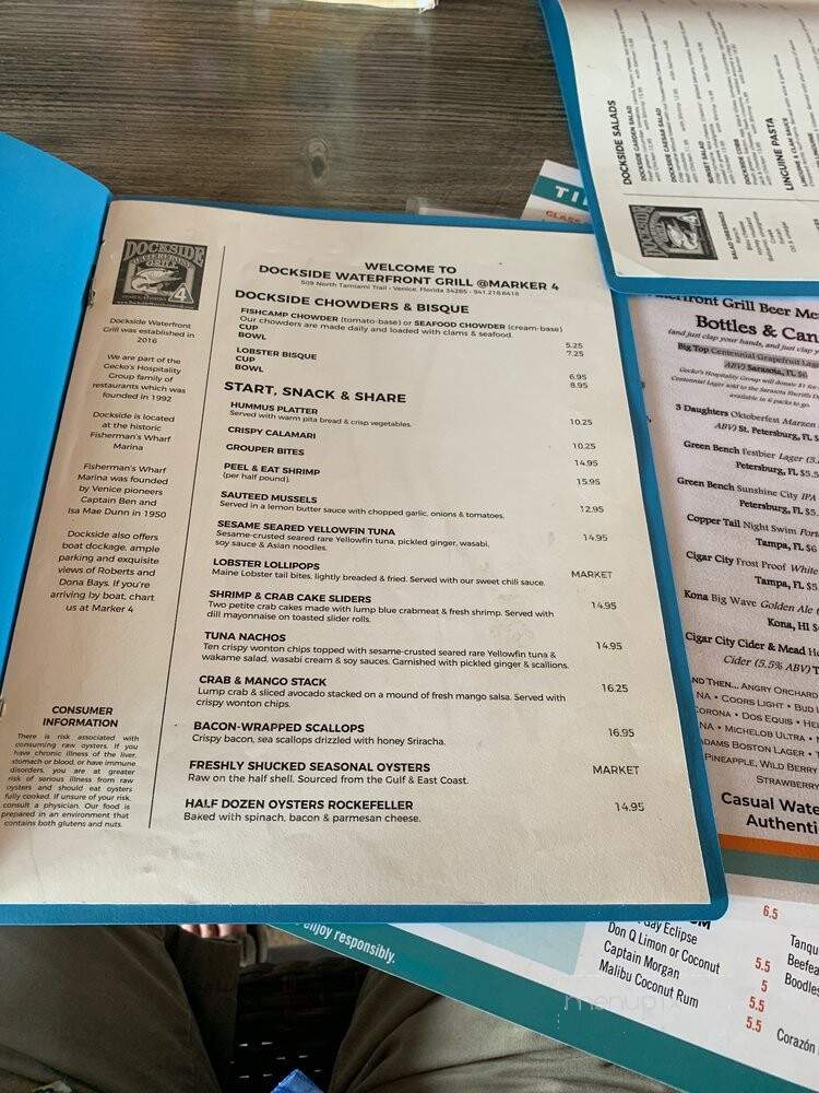 Dockside Waterfront Grill - Venice, FL menu_pic