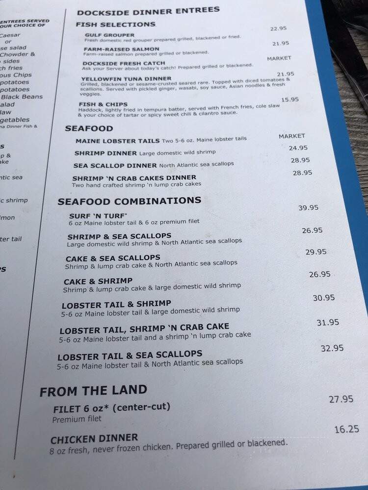Dockside Waterfront Grill - Venice, FL menu_pic