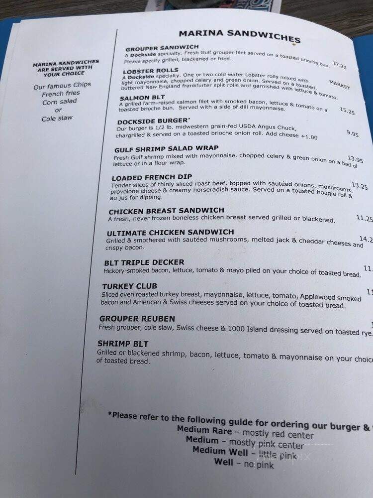 Dockside Waterfront Grill - Venice, FL menu_pic