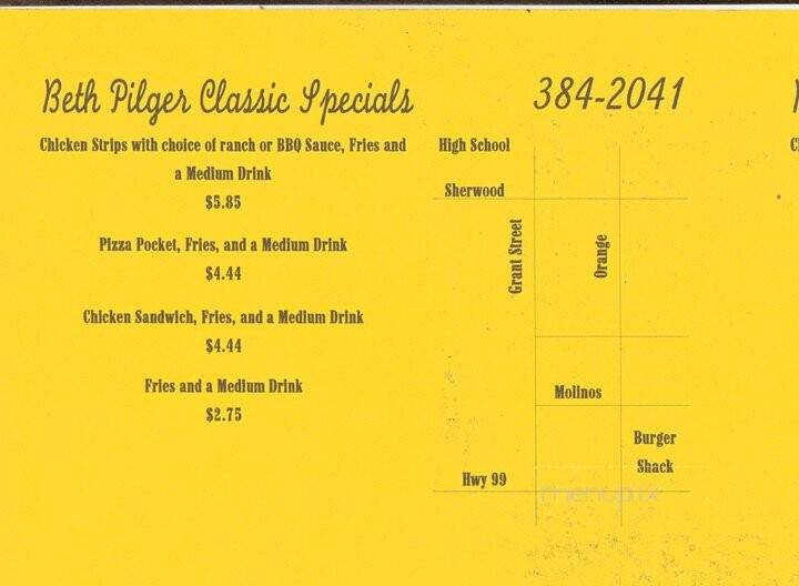 Burger Shack - Los Molinos, CA menu_pic